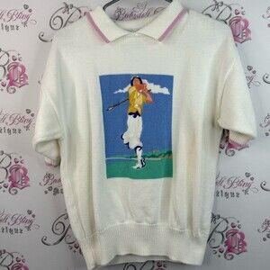 Leigh Morgan T-shirt preppy collar Stylish White Polo Shirt pink Golfer Design